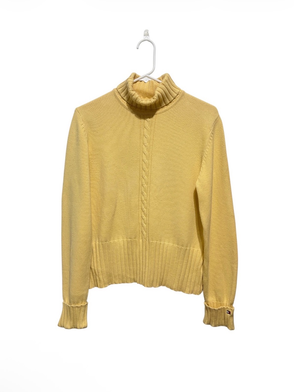 Tommy Hilfiger japan Yellow Cable Knit Turtleneck Sweater